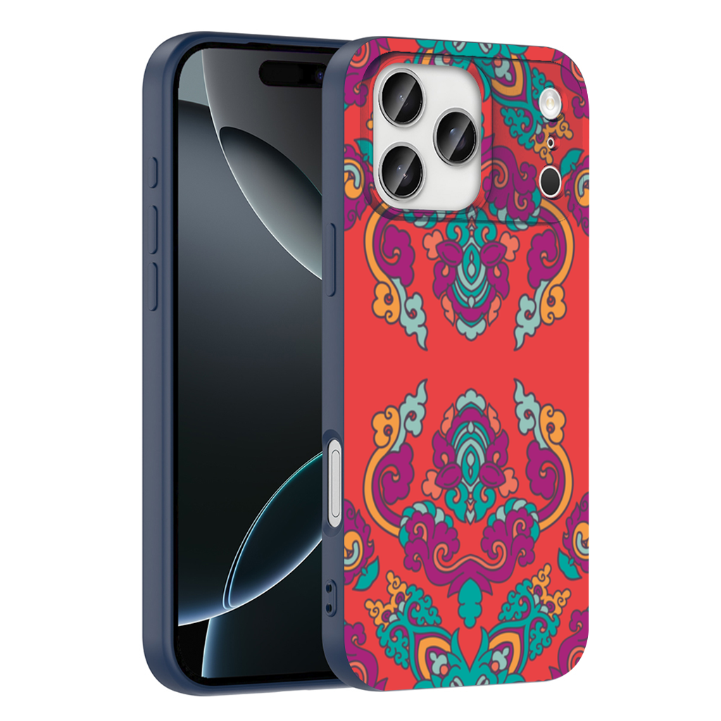 Vibrant Red Oriental Mandala Pattern iPhone 17 Pro Max Case