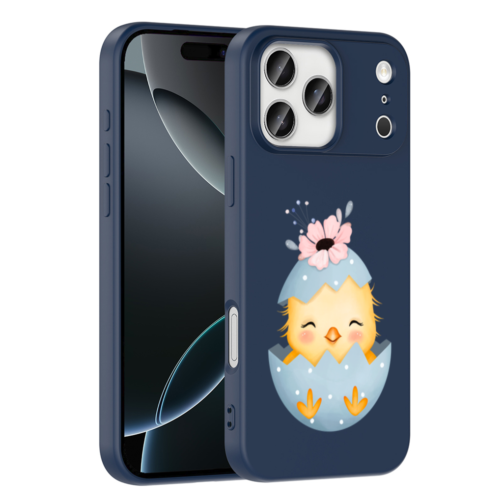 Cute Chick in Egg with Floral Hat iPhone 17 Pro Max Case