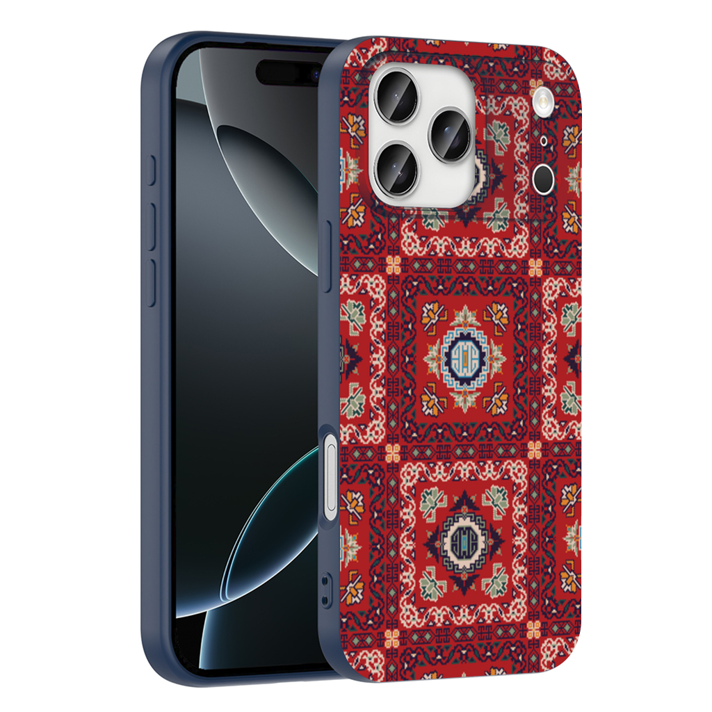 Traditional Kilim Inspired Red Ethnic Geometric Pattern iPhone 17 Pro Max Case