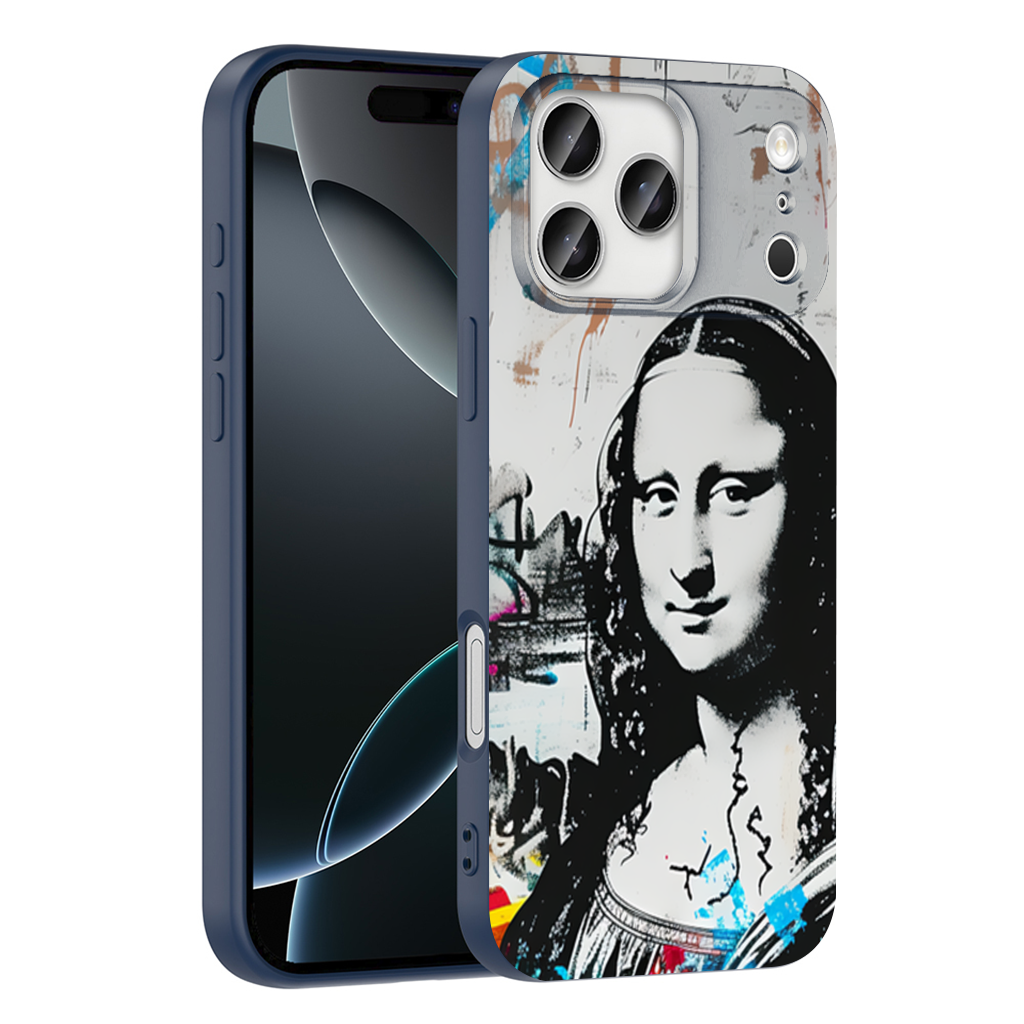 Graffiti Tarzı Modern Mona Lisa İllüstrasyonu iPhone 17 Pro Max Kılıfı