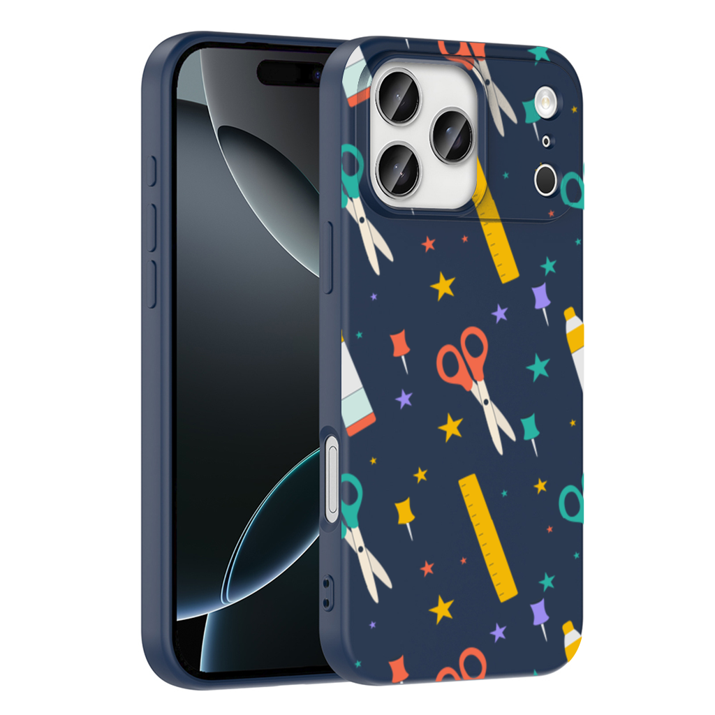 Colorful School and Stationery Supplies Pattern iPhone 17 Pro Max Case