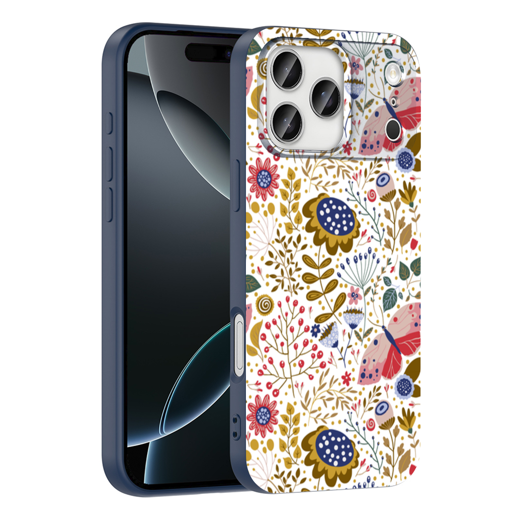 Folk Art Floral and Butterfly Pattern iPhone 17 Pro Max Case