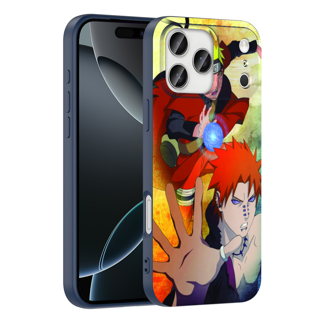Turuncu Ninja Enerji Küresi Düellosu iPhone 17 Pro Max Kılıfı