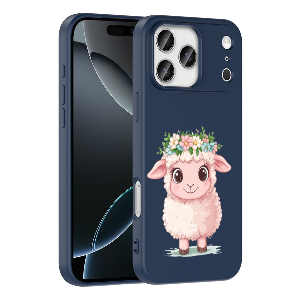 Kawaii Flower Crown Pink Lamb iPhone 17 Pro Max Case