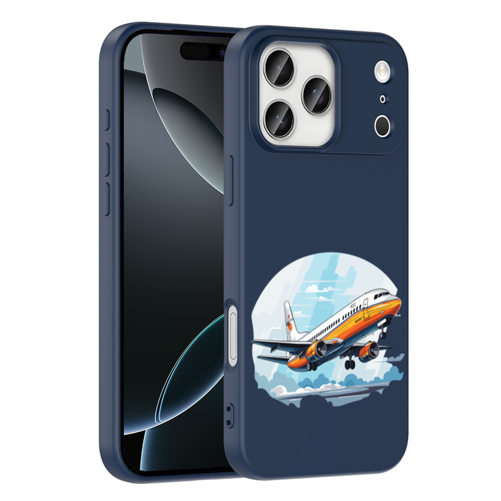 Retro Orange Commercial Airplane iPhone 17 Pro Max Case
