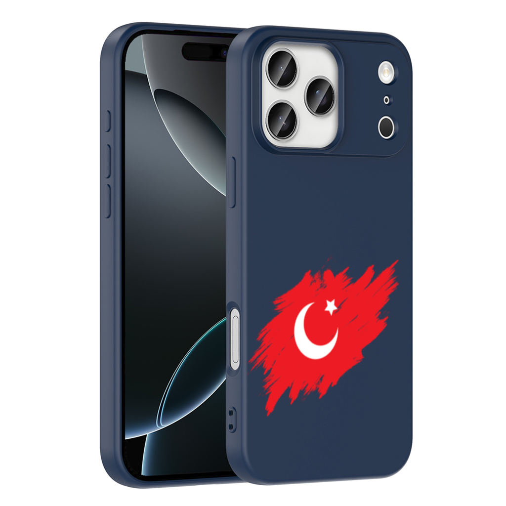 Brushstroke Turkish Flag Crescent Moon iPhone 17 Pro Max Case