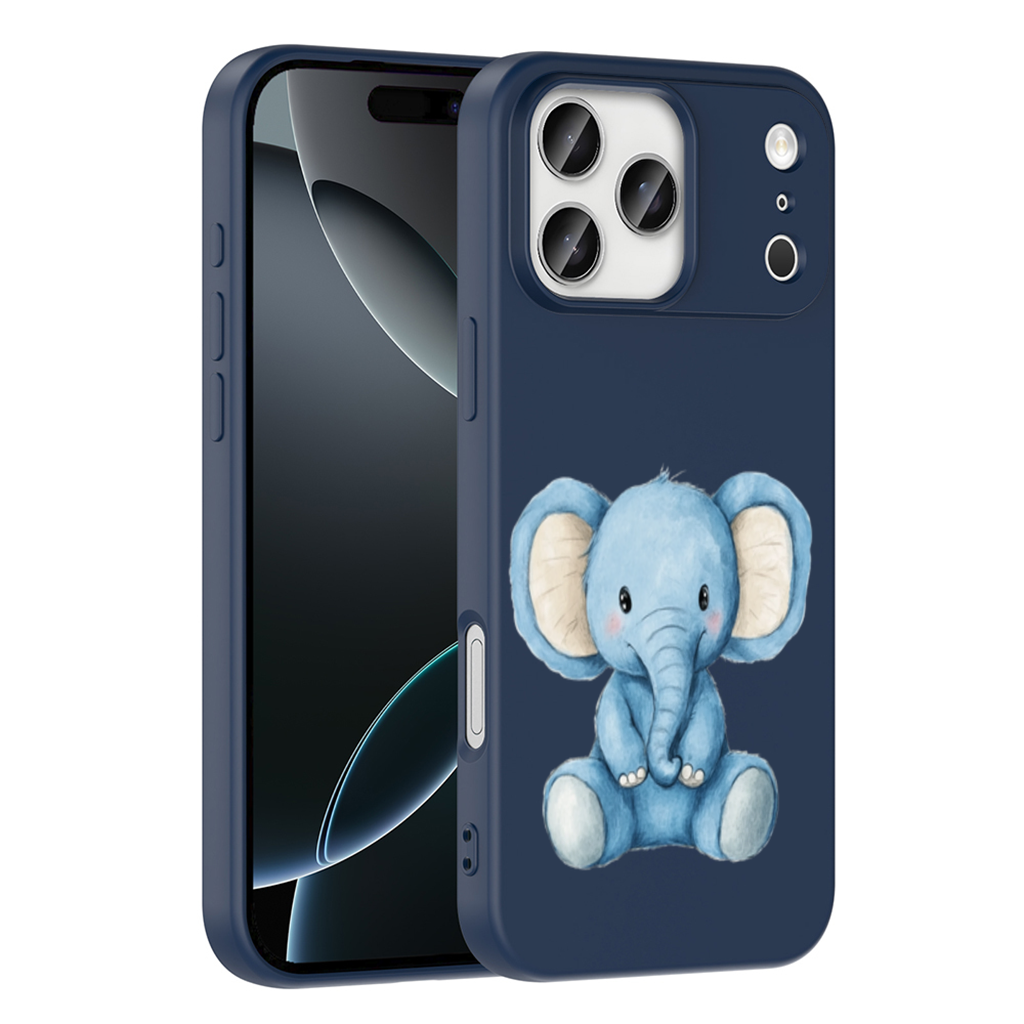 Cute Blue Watercolor Baby Elephant iPhone 17 Pro Max Case