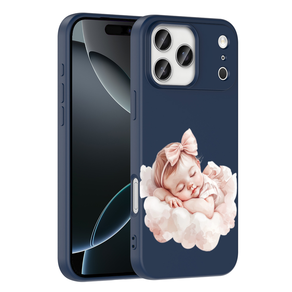 Sleeping Baby Girl with Pink Bow iPhone 17 Pro Max Case