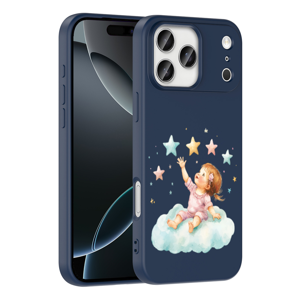 Baby Girl Reaching for Stars on a Cloud iPhone 17 Pro Max Case
