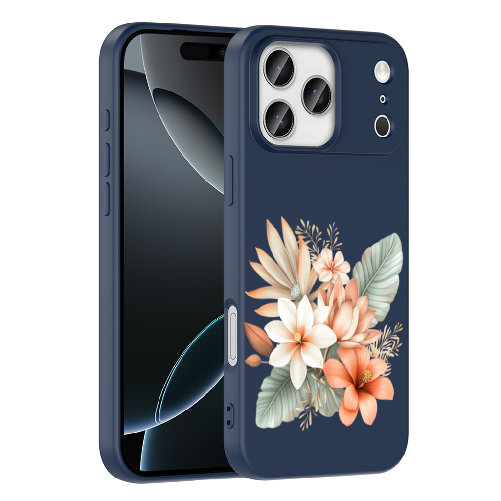 Soft Peach Tropical Floral Bouquet iPhone 17 Pro Max Case