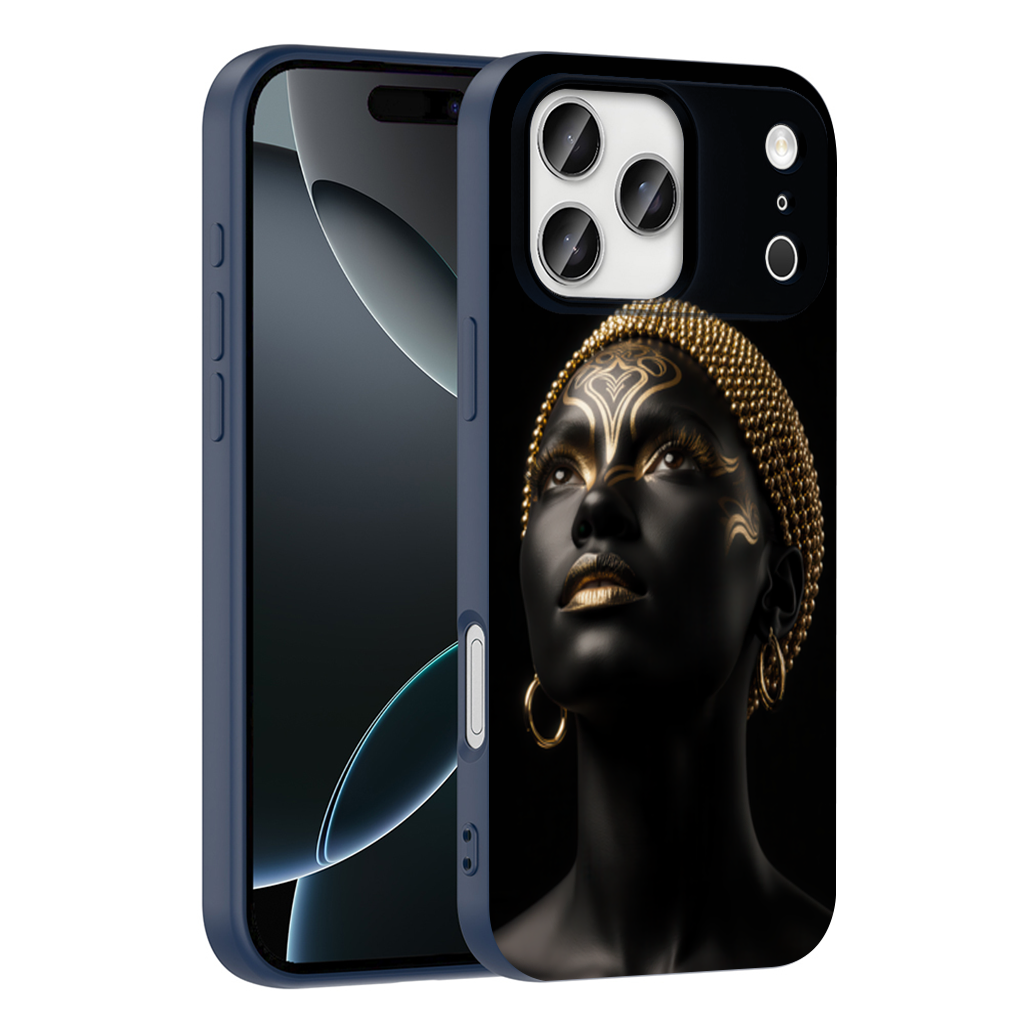 Gold Afrofuturistic Black Woman iPhone 17 Pro Max Case