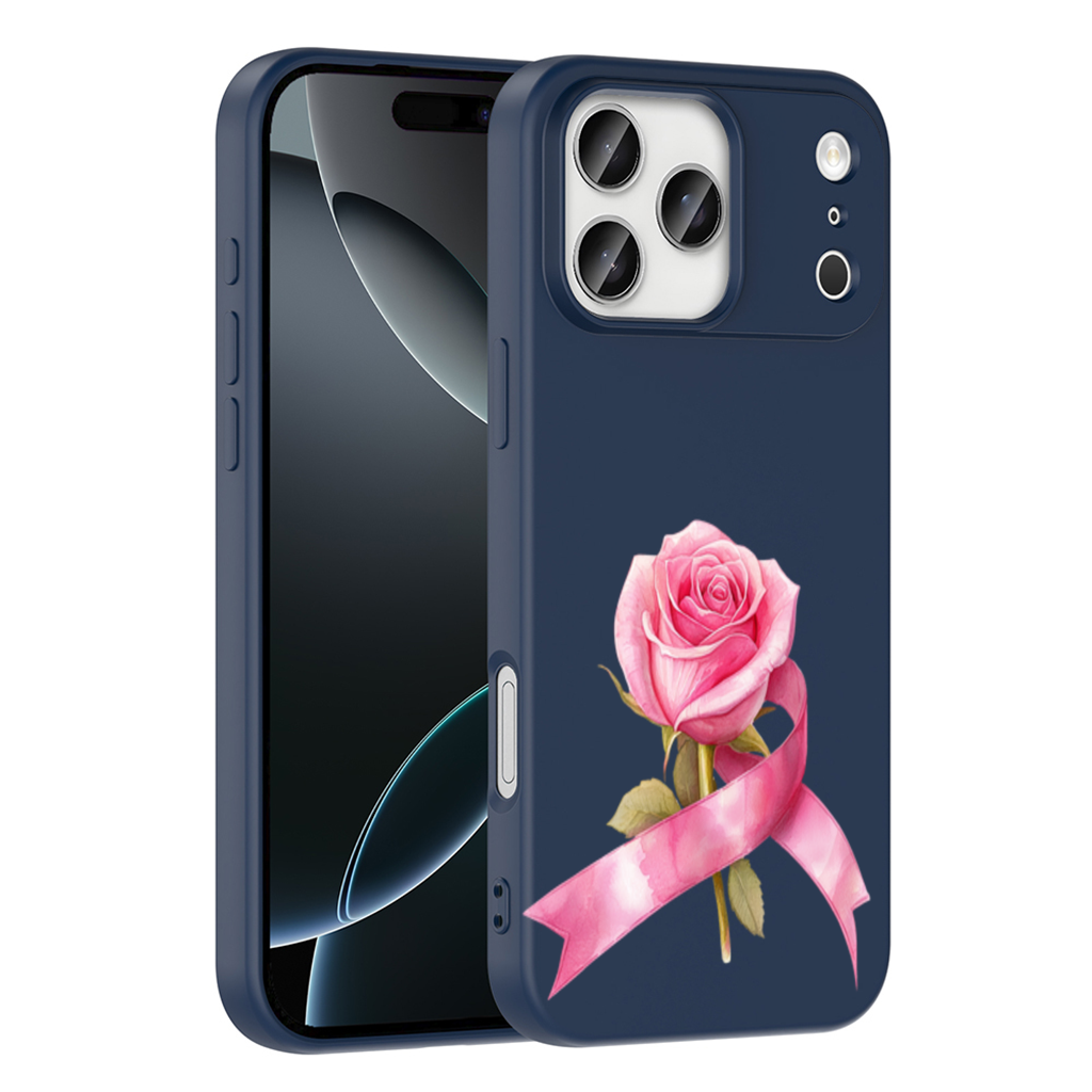 Breast Cancer Awareness Pink Rose iPhone 17 Pro Max Case