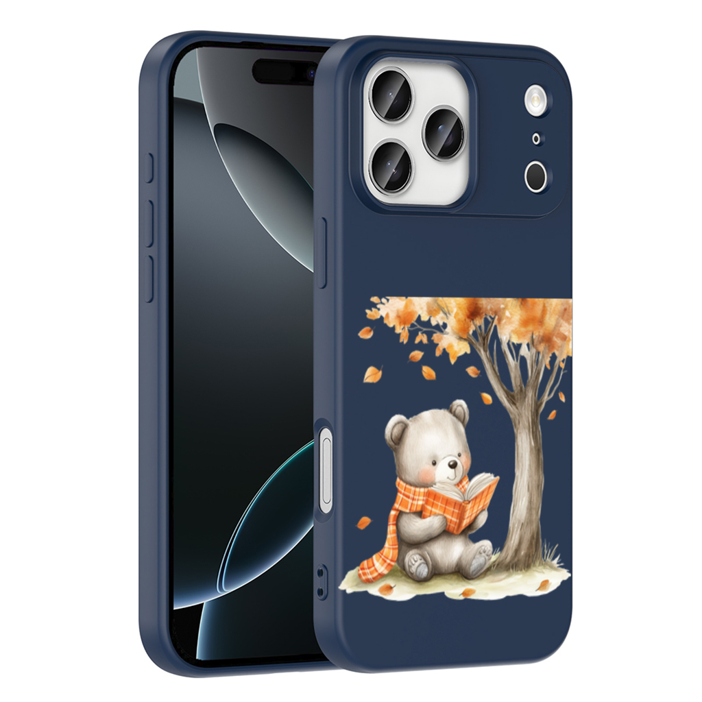 Reading Bear with Orange Scarf iPhone 17 Pro Max Case