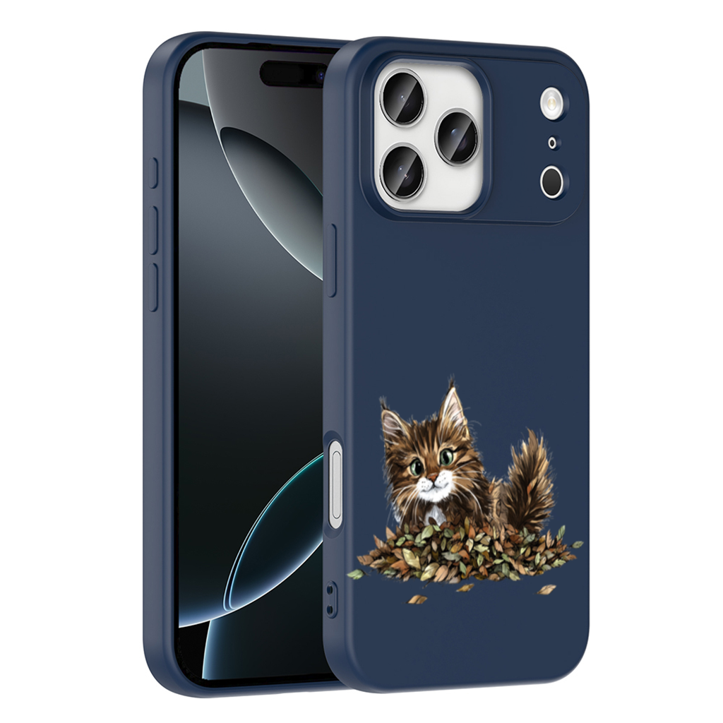 Cute Fluffy Kitten in Autumn Leaves iPhone 17 Pro Max Case