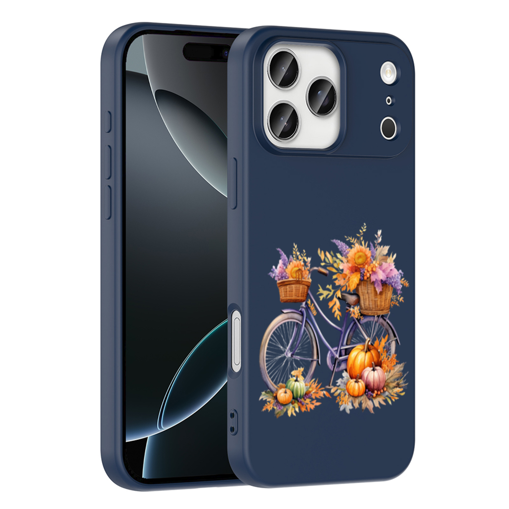 Lavender Autumn Bicycle with Pumpkins iPhone 17 Pro Max Case