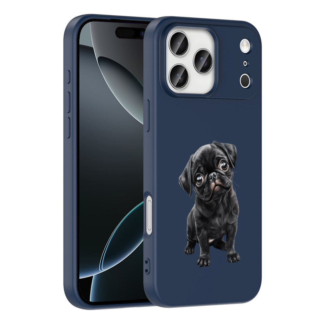Innocent Black Pug Puppy iPhone 17 Pro Max Case