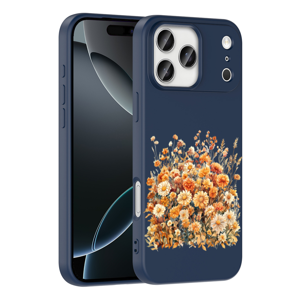Sulu Boya Turuncu Yabani Çiçekler iPhone 17 Pro Max Kılıfı