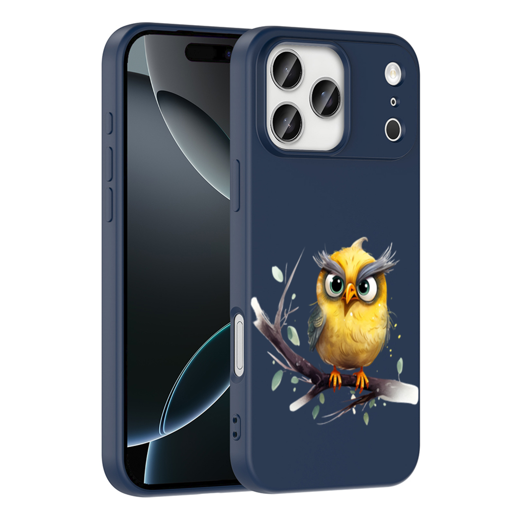 Huysuz Sarı Baykuş iPhone 17 Pro Max Kılıfı