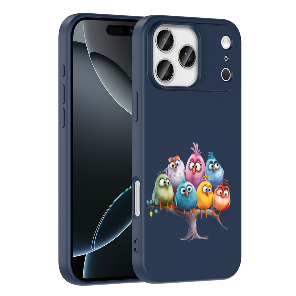 Whimsical Colorful Birds on Branch iPhone 17 Pro Max Case