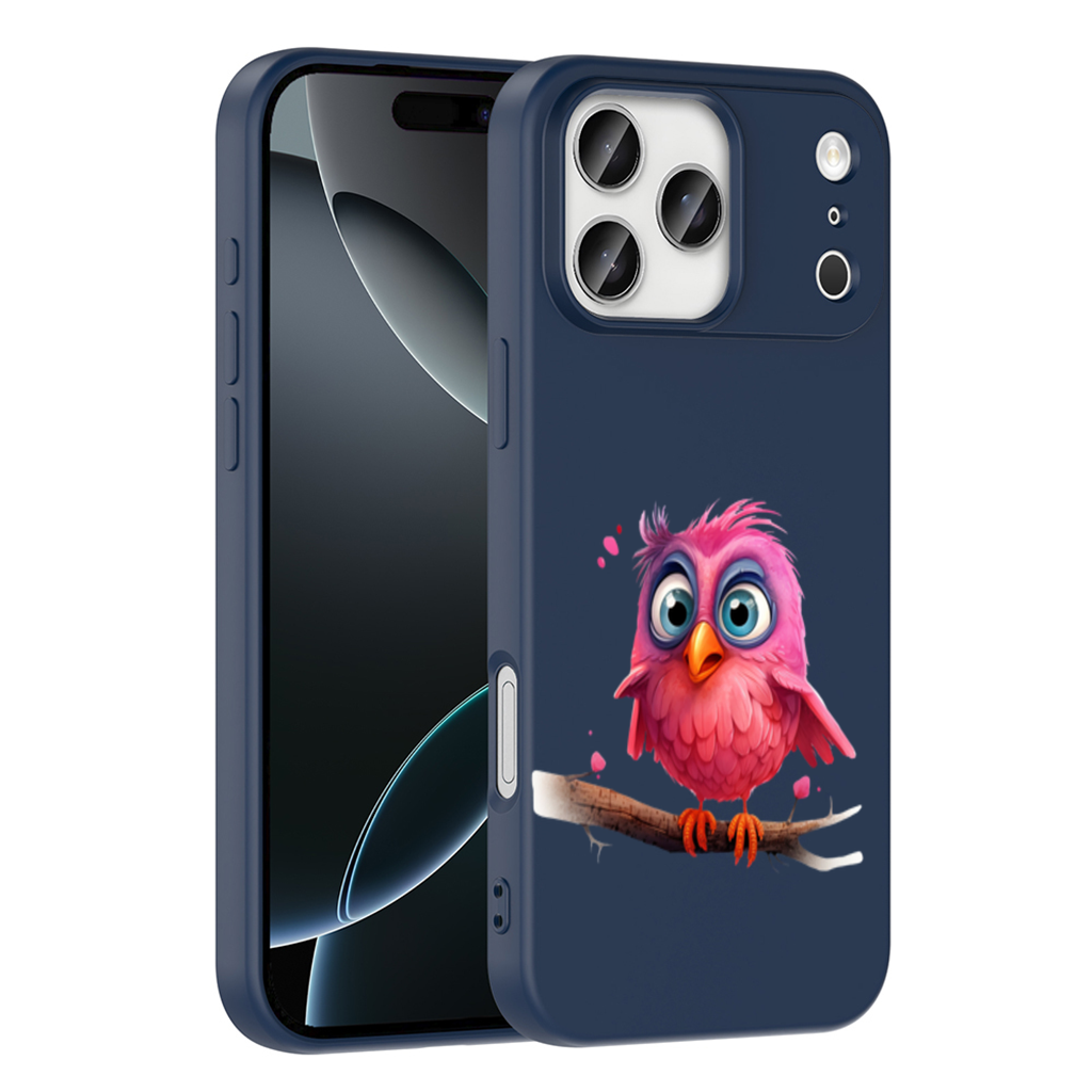 Cute Pink Bird with Large Blue Eyes iPhone 17 Pro Max Case