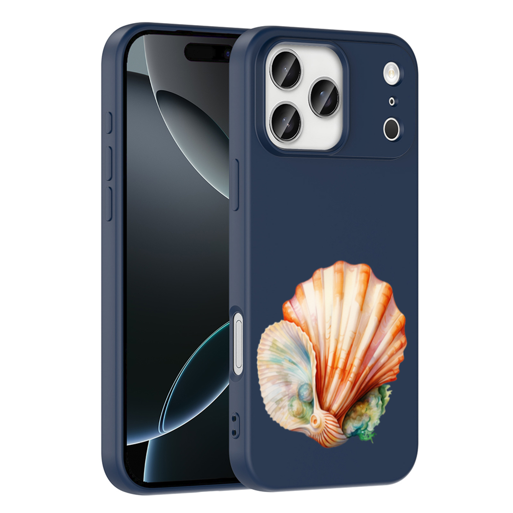Iridescent Pearls in Orange Scallop Seashell iPhone 17 Pro Max Case