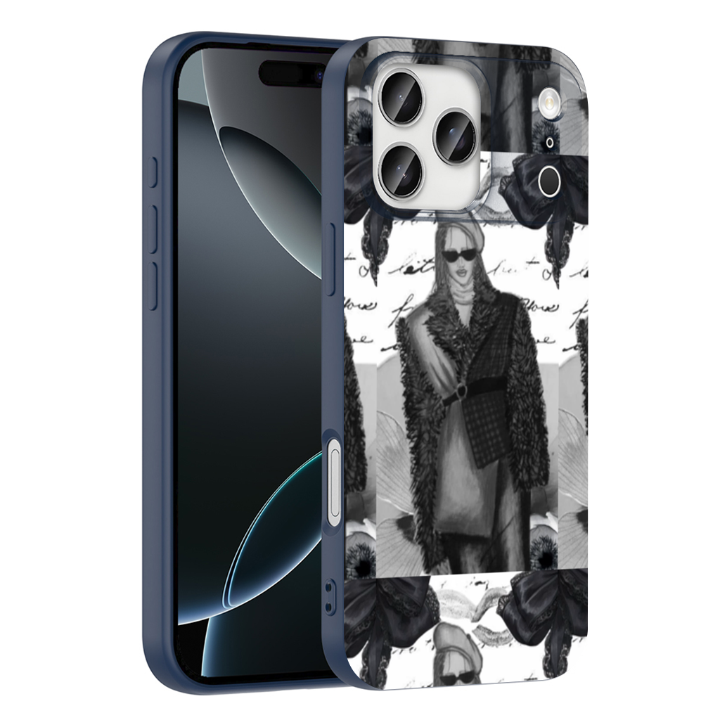 Black White Illustration iPhone 17 Pro Max Case