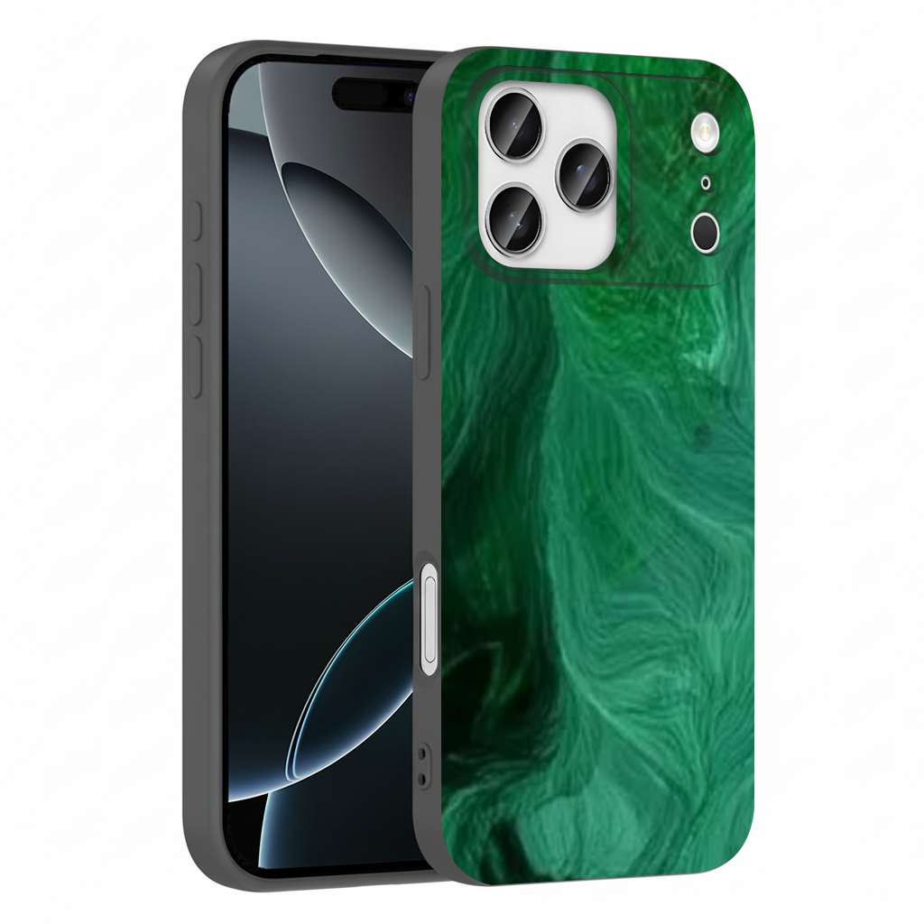 Black and green marbling iPhone 17 Pro Max Case