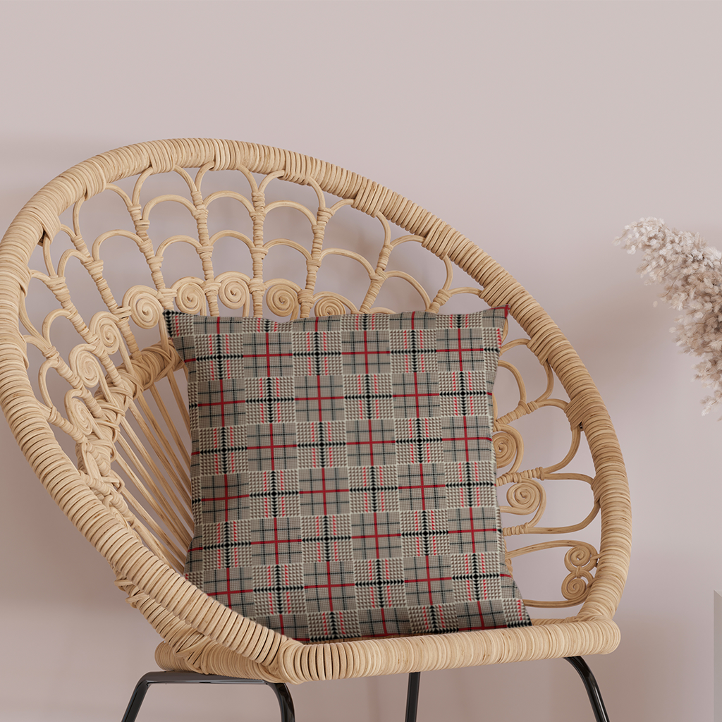 Kırmızı Siyah Geometrik Tribal Desen Dekoratif Kırlent Kılıfı