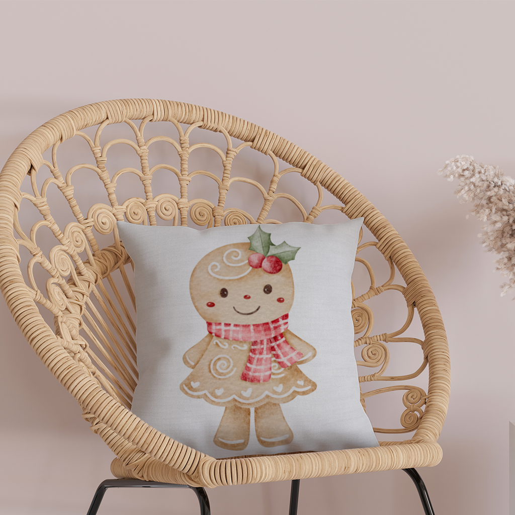 Cute Gingerbread Cookie Character Decorative pillow cover