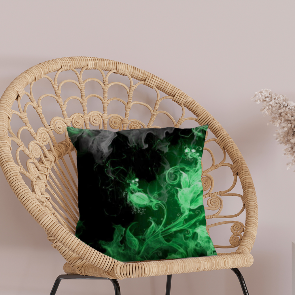 Green and black smokes Decorative pillow cover