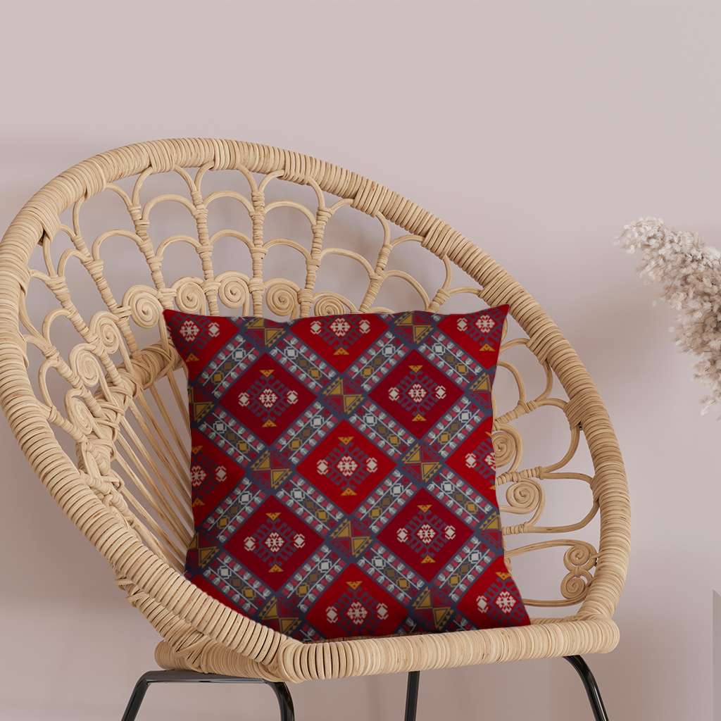 Geleneksel Kilim Desenli Motif Dekoratif Kırlent Kılıfı