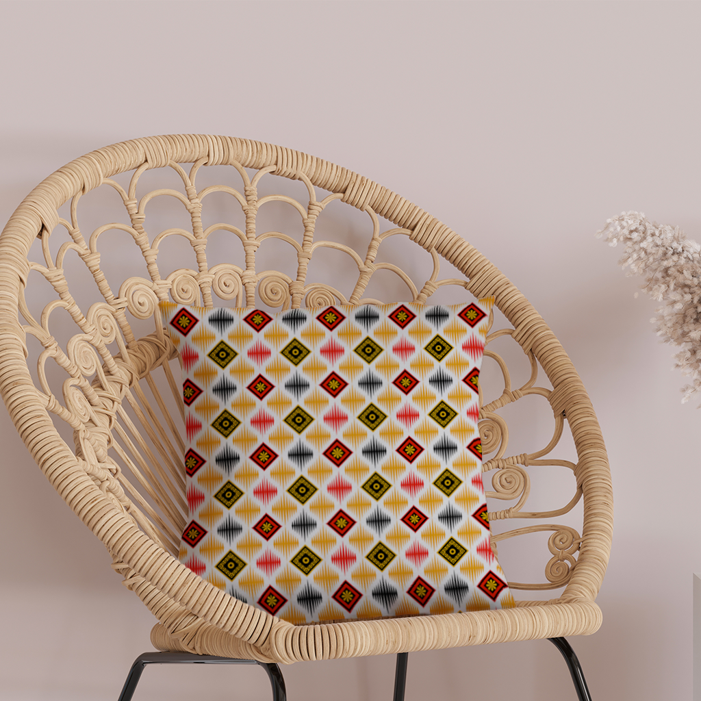 Vibrant Ethnic Geometric Motif Decorative pillow cover