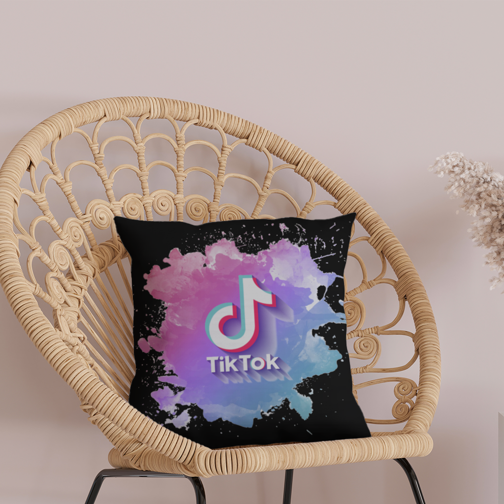 TikTok Logo with Watercolor Effect Decorative pillow cover