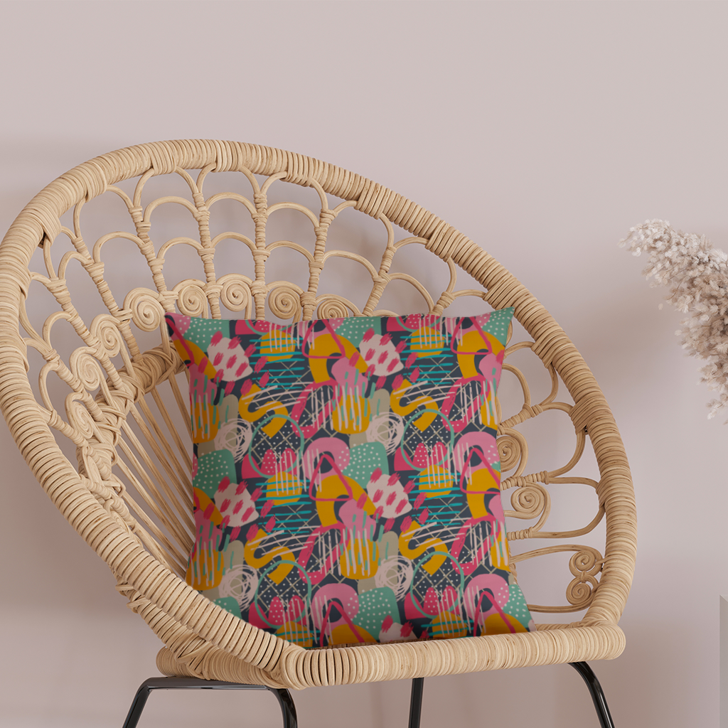 Abstract Geometric Doodle Decorative pillow cover