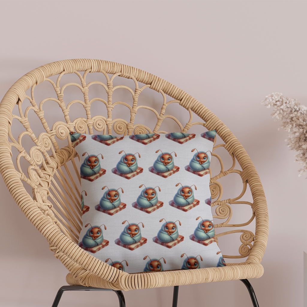 Kawaii Baby Ant Wrapped in Blanket Decorative pillow cover