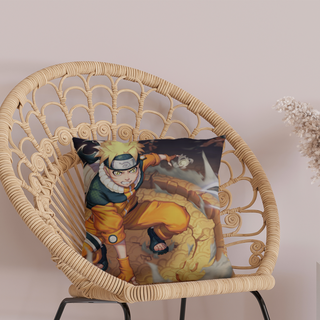 Golden Energy Fighter in Orange Jumpsuit Decorative pillow cover