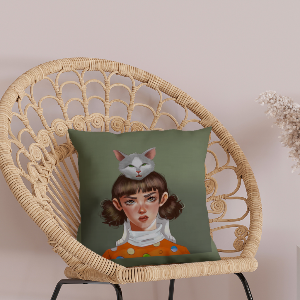 Mood Cat and I Decorative pillow cover