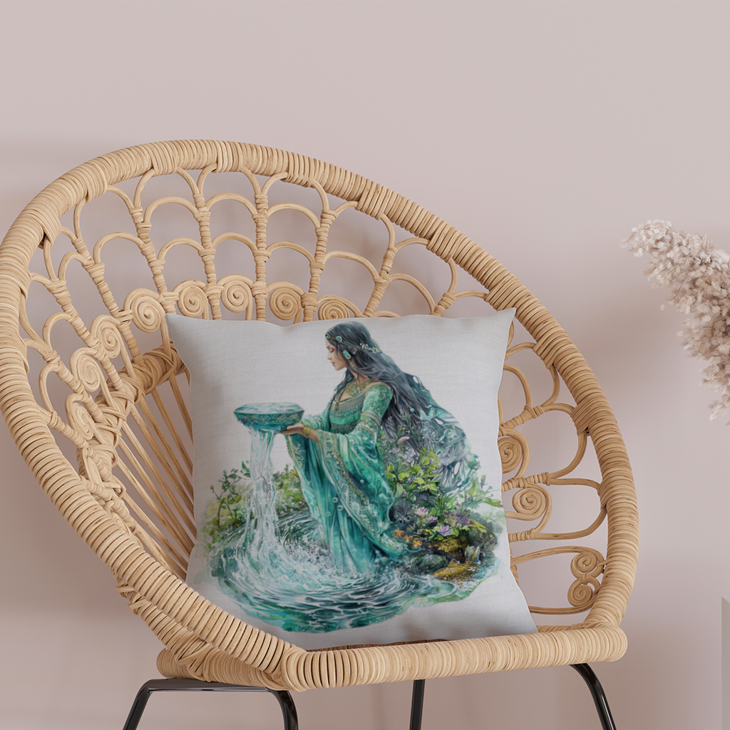 Ethereal Water Goddess Decorative pillow cover