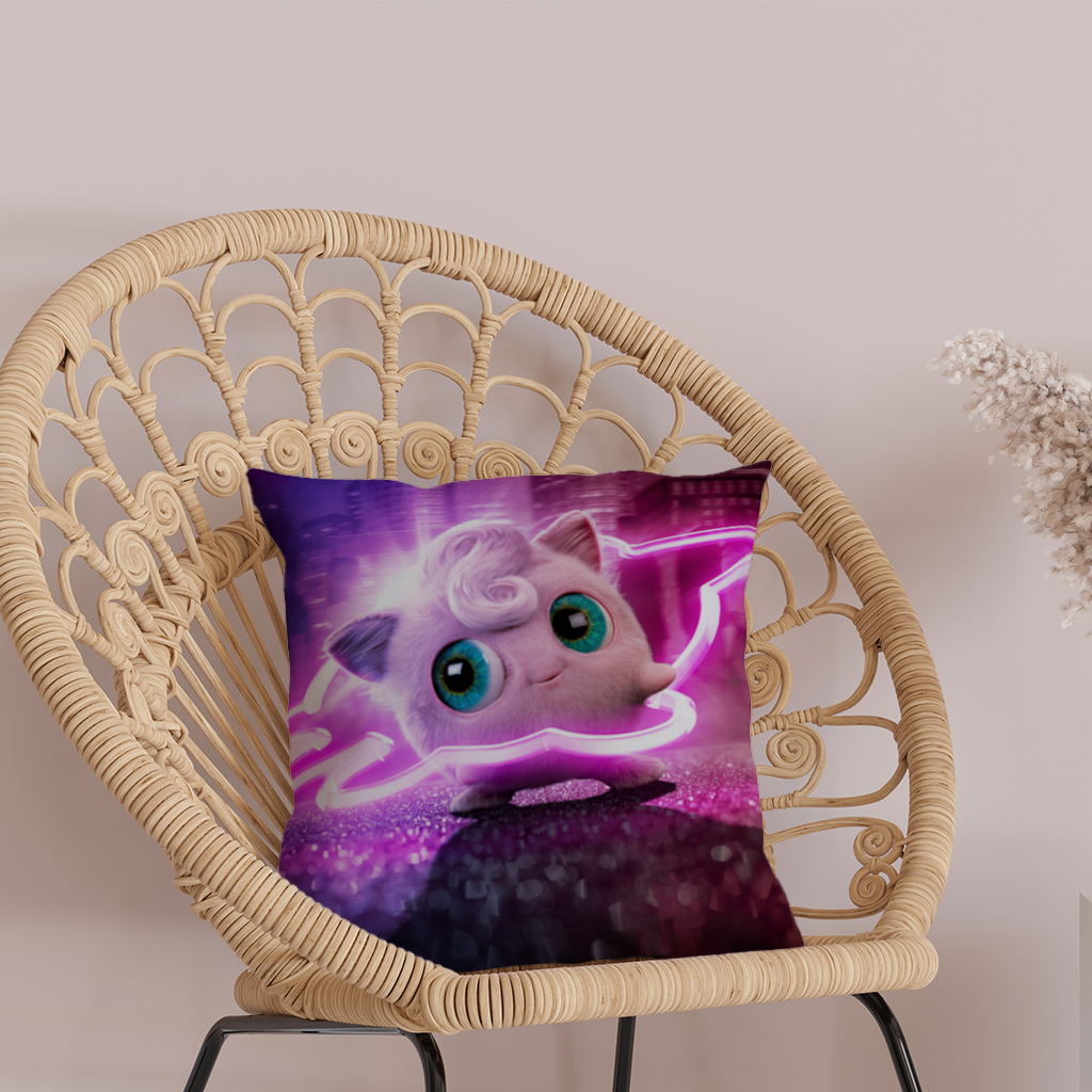 Cyberpunk Pink Fluffy Creature Decorative pillow cover