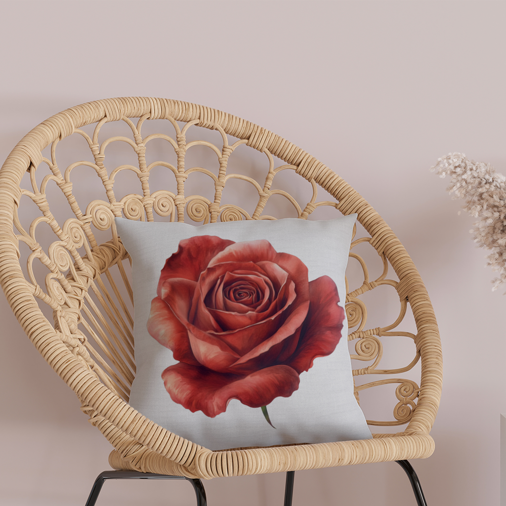 Crimson Red Rose Decorative pillow cover