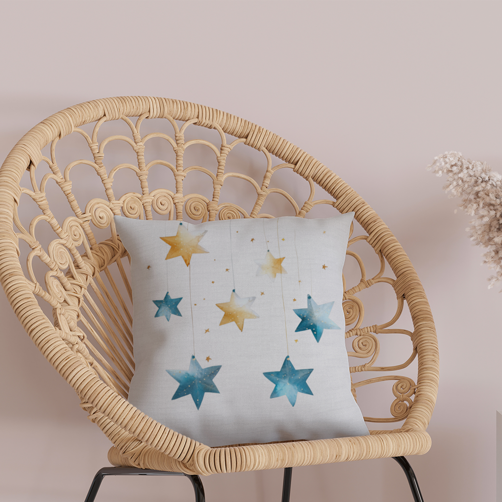 Watercolor Hanging Stars Decorative pillow cover