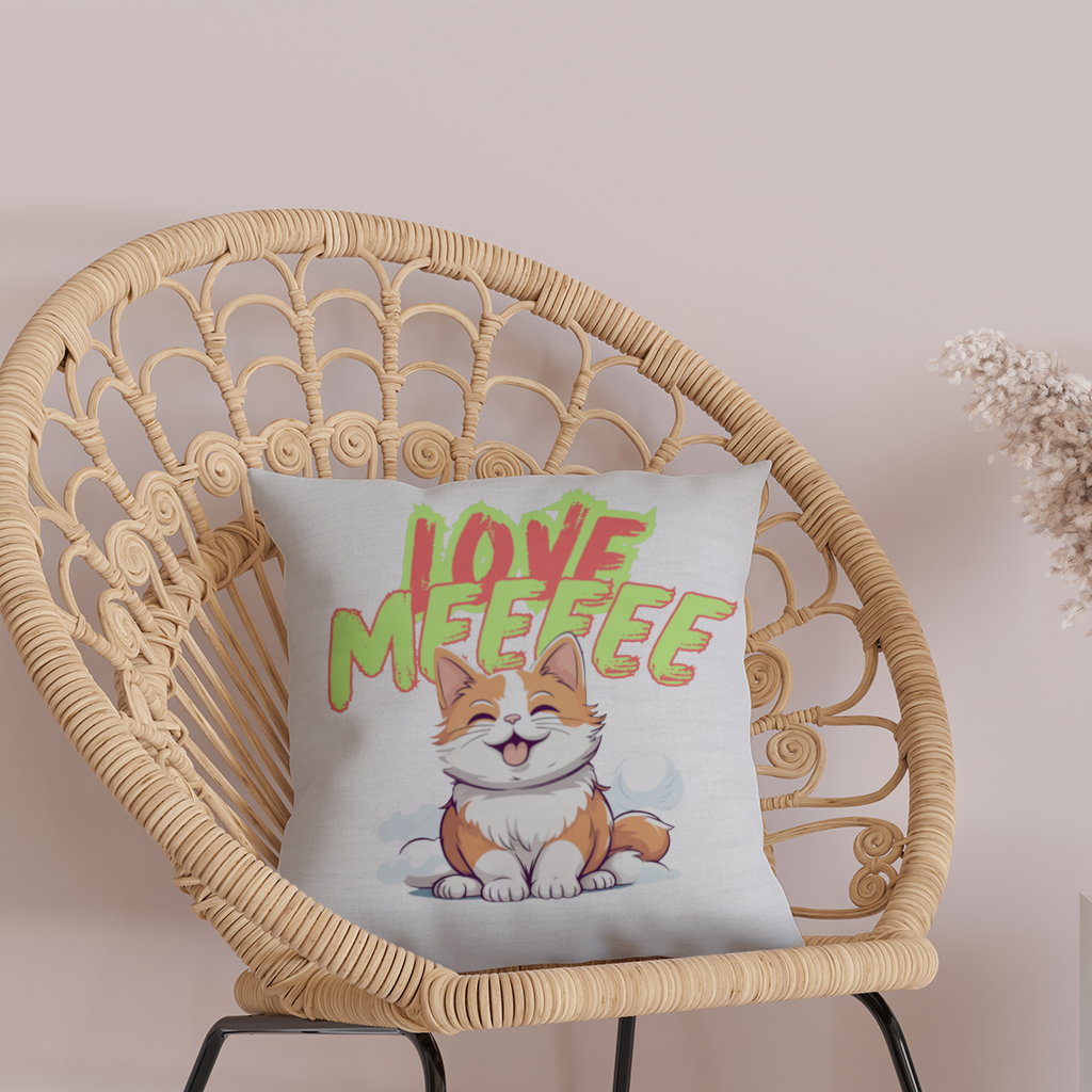 Cute Orange Cat Love Me Decorative pillow cover