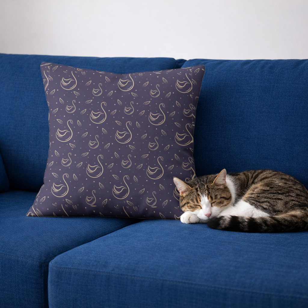 kuğu pattern deseni Dekoratif Kırlent Kılıfı