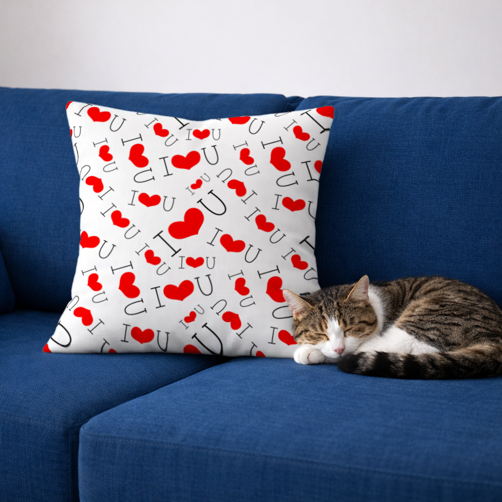 Valentines Day I Love You Heart Pattern Romantic Design Decorative pillow cover