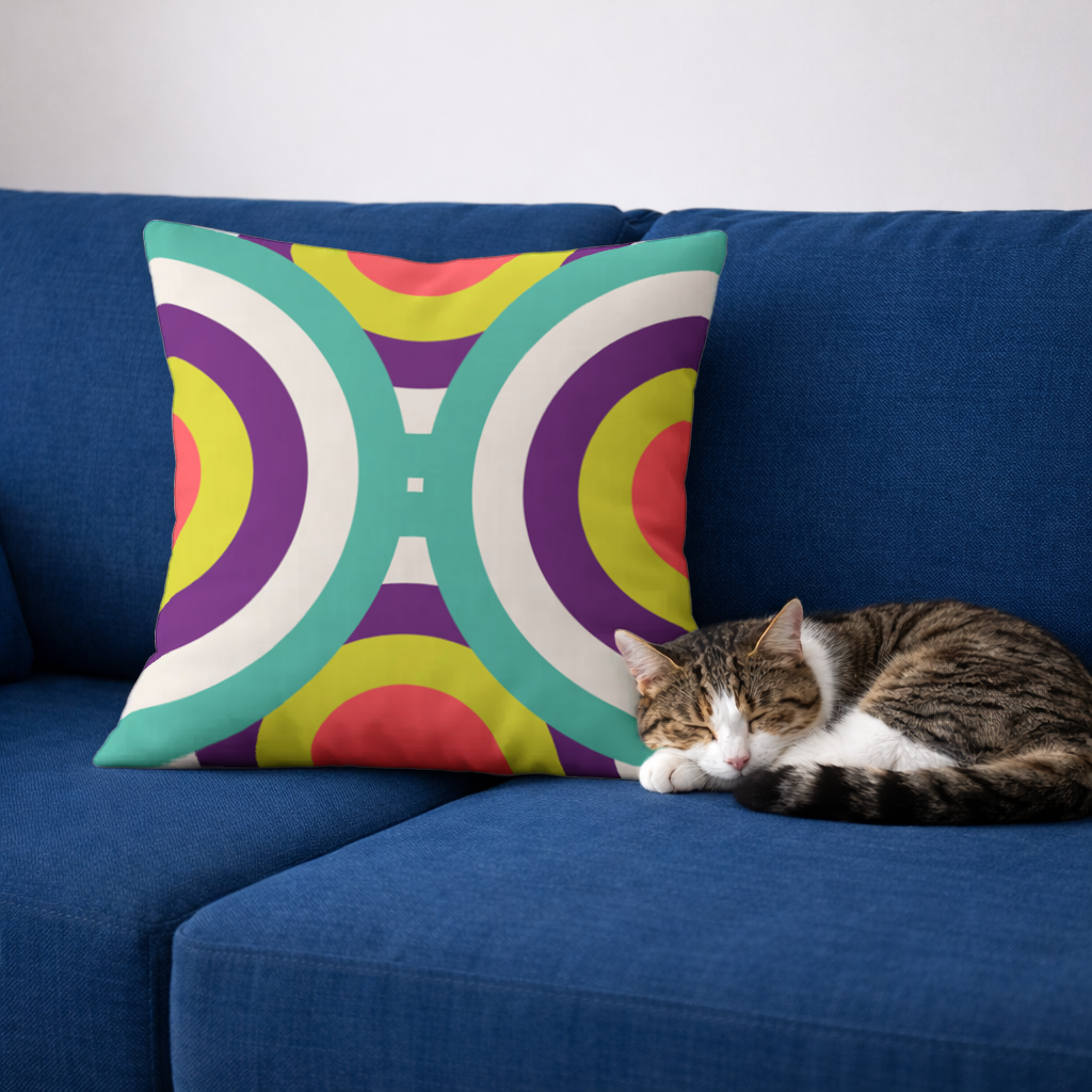 Colorful Geometric Circle Pattern Decorative pillow cover