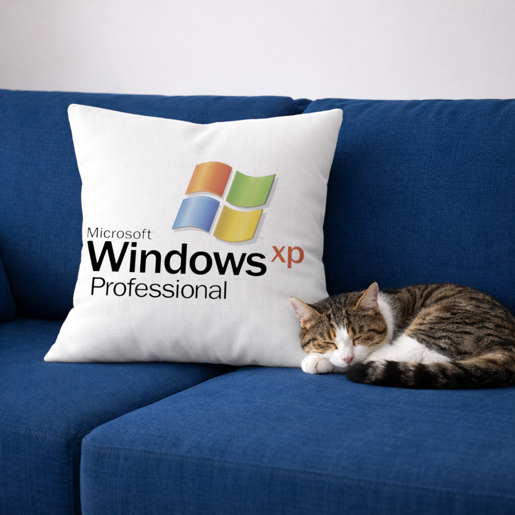 Digital Nostalgia Windows XP Iconic Logo Decorative pillow cover