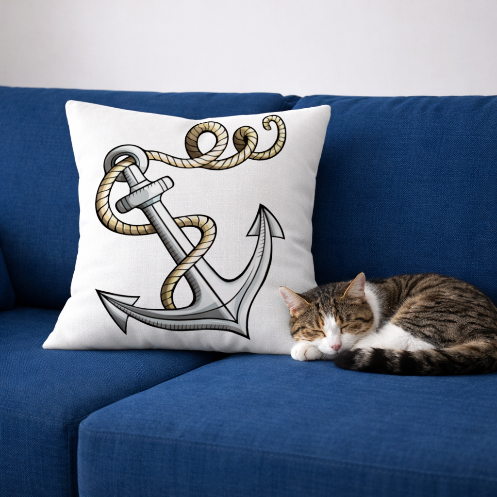 Sailor Anchor with Rope Tattoo Art Decorative pillow cover