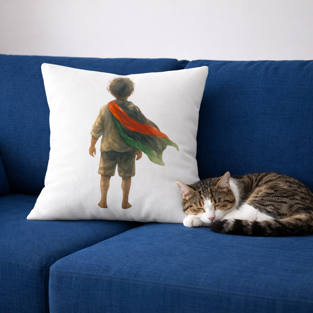 Palestinian Boy Back to the World Decorative pillow cover