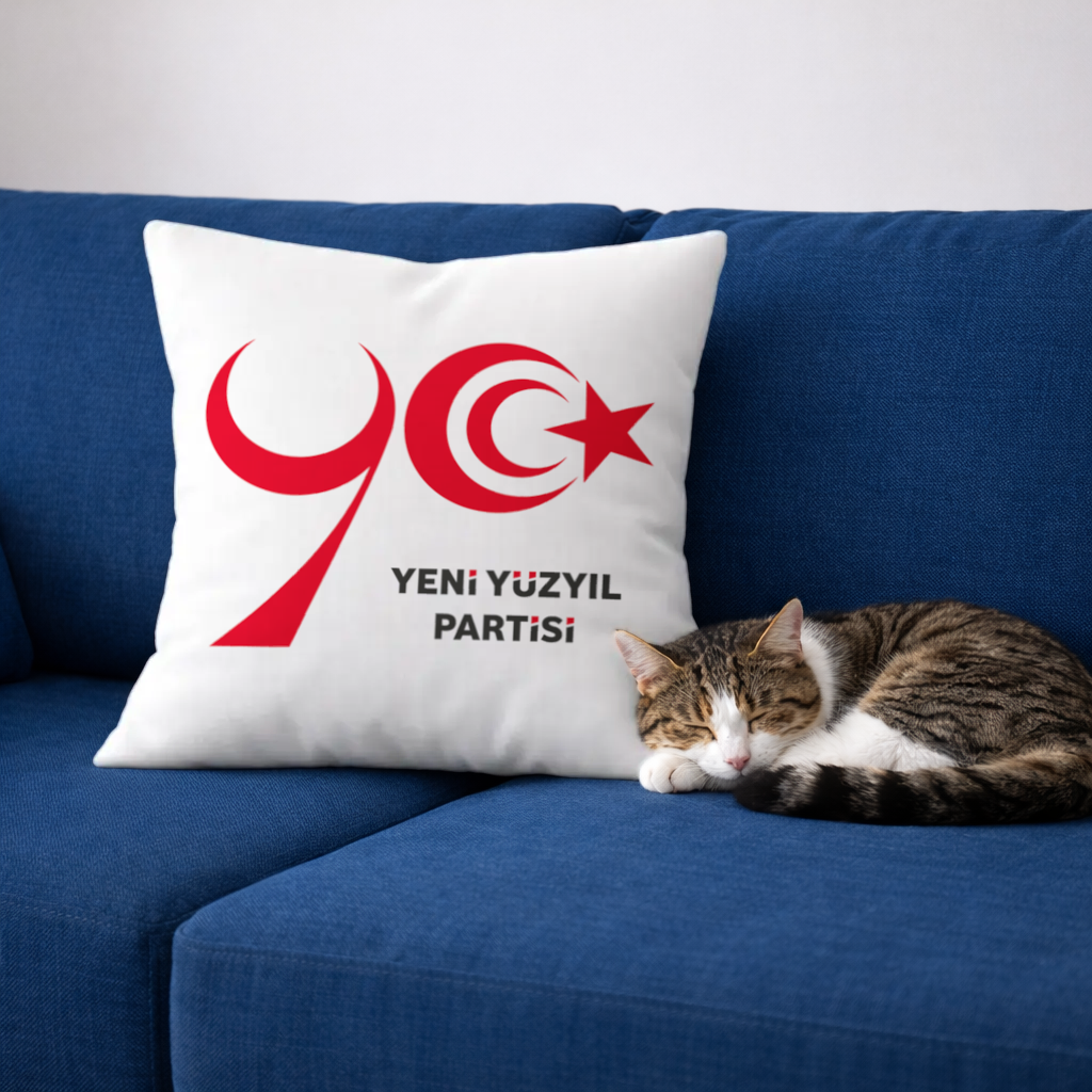 The Yeni Yüzyıl Party Logo on a White Background Decorative pillow cover