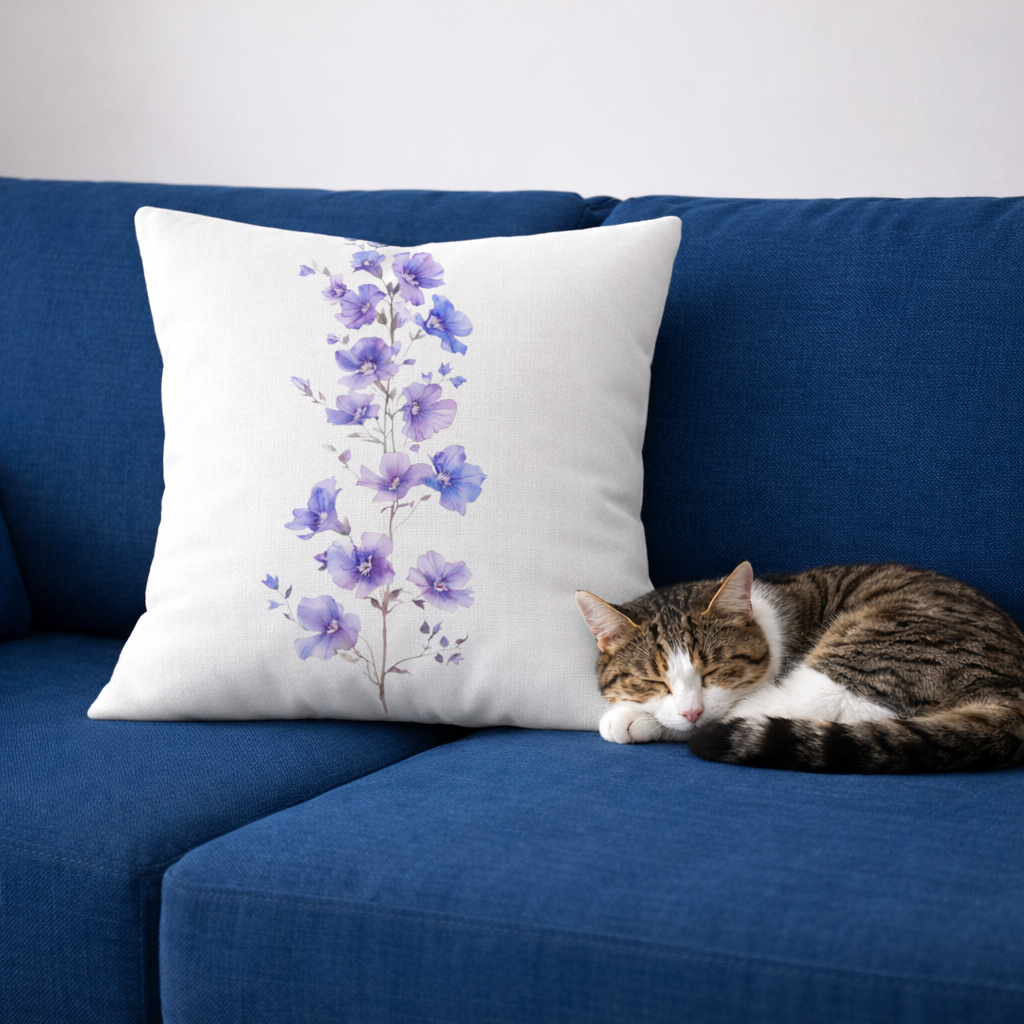 Delicate Blue Flax Wildflowers Decorative pillow cover